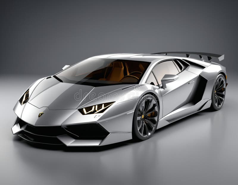 3druded модель роскошного спортивного автомобиля, напоминающего lamborghini иллюстрация штока