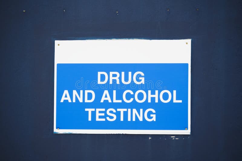 Drug and alcohol testing sign at work for staff