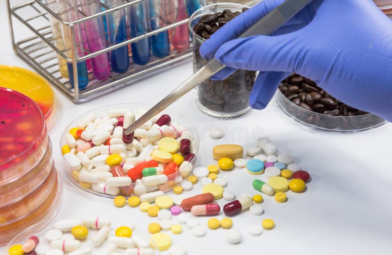 Drug and Coffee Test in Laboratory,pathogen Culture for Drug and Stock