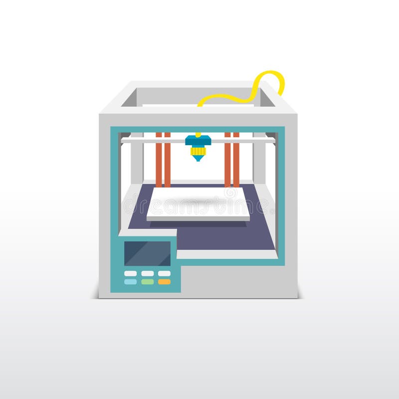 Druk 3d embleem royalty-vrije illustratie Druk 3d embleem royalty-vrije illustratie