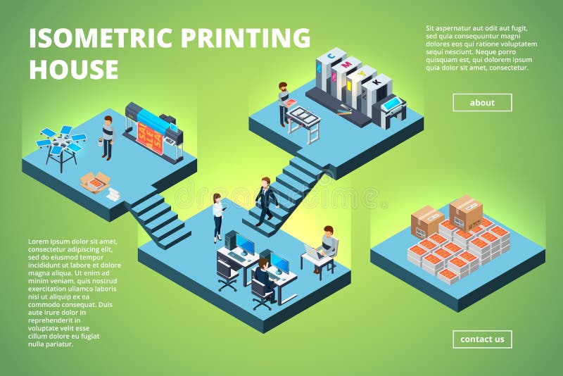 Drukwoningbouw De industriële het bureau van de drukproductie binnenlandse Inkjet gecompenseerde het publiceren printer van het m stock illustratie Drukwoningbouw De industriële het bureau van de drukproductie binnenlandse Inkjet gecompenseerde het publiceren printer van het m stock illustratie