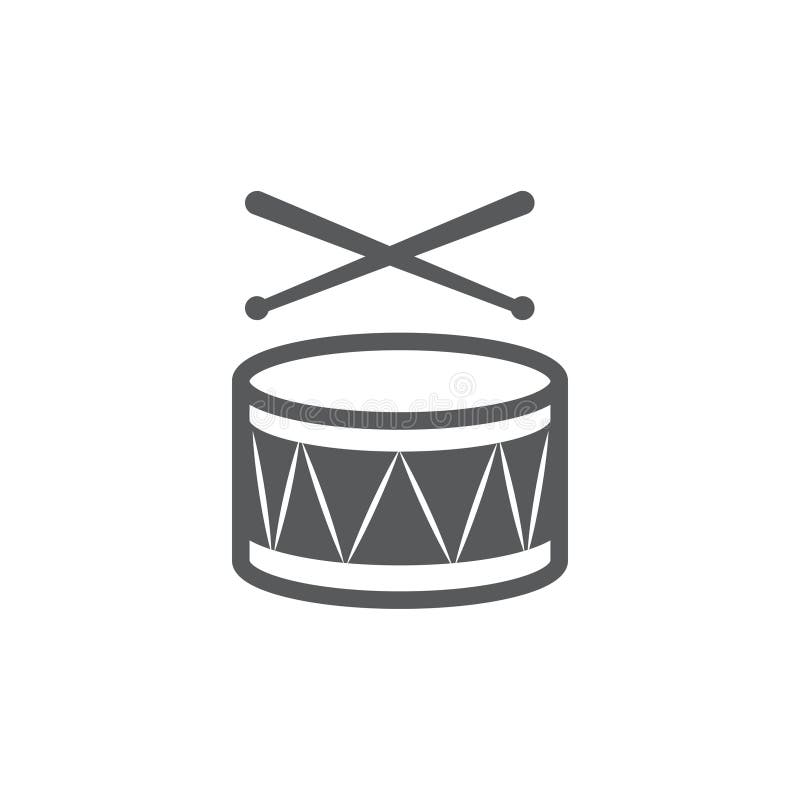 Drum Icon on White Background Stock Vector Illustration of music