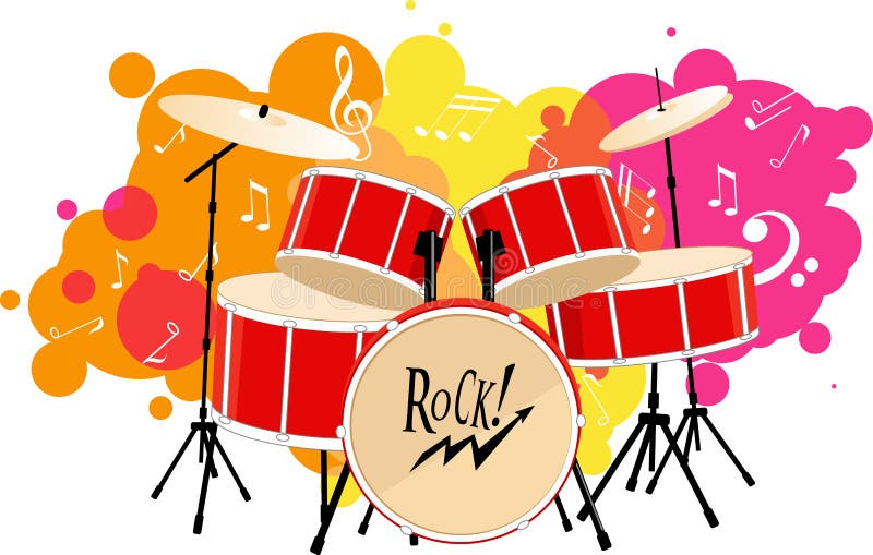 Drum kit stock vector. Illustration of loud, vector, drum 72764195