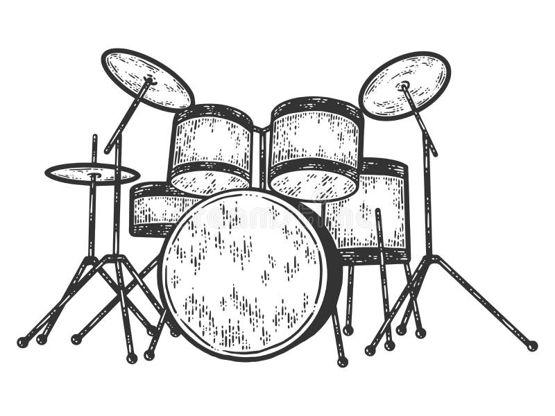 drum set drawing easy - Clip Art Library
