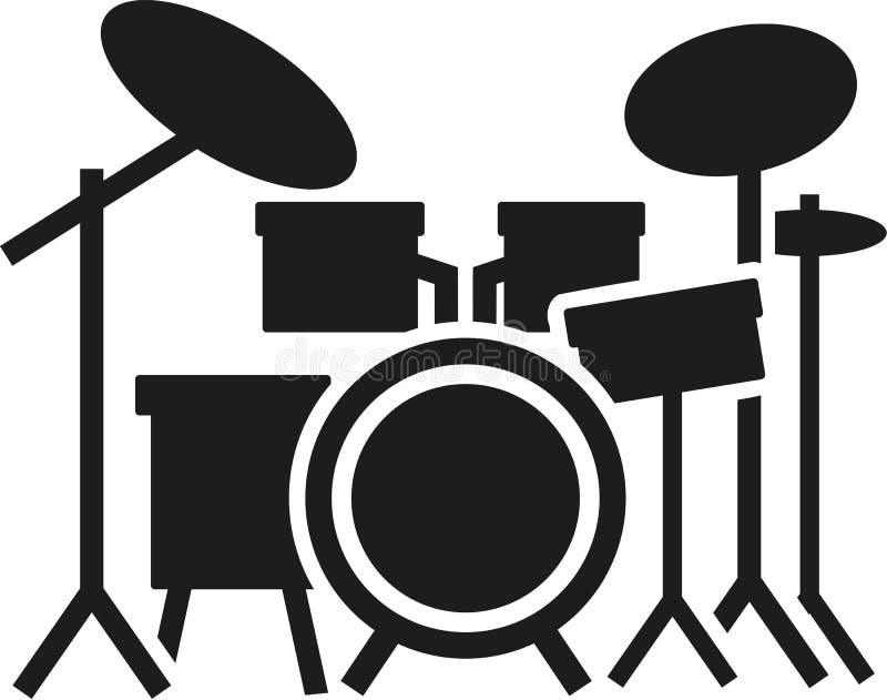 Drum kit icon stock vector. Illustration of rhythm, music 107076317