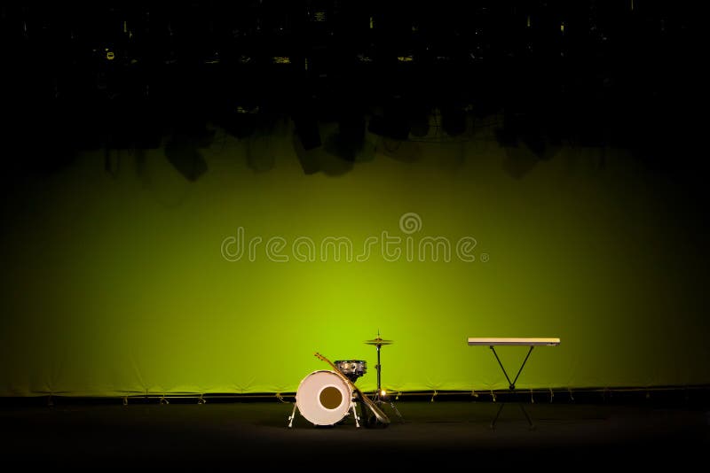 Drum kit on stage royalty free stock photography