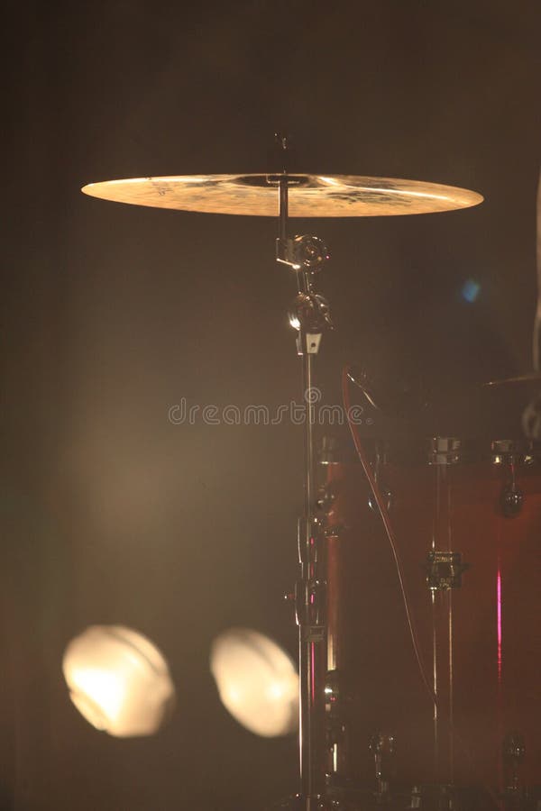 Drum set on concert stock photo. Image of playing, musician 66344254