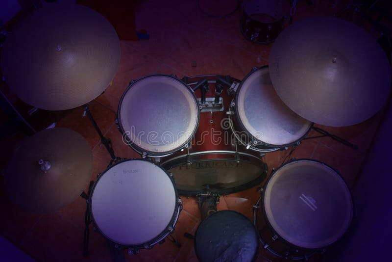 Drum Set in Light and Shadow Editorial Stock Image Image of cymbals
