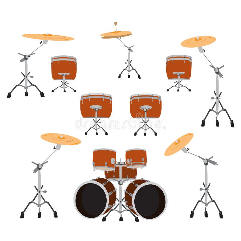 Drum Set, Vector Illustration Stock Vector Illustration of icon
