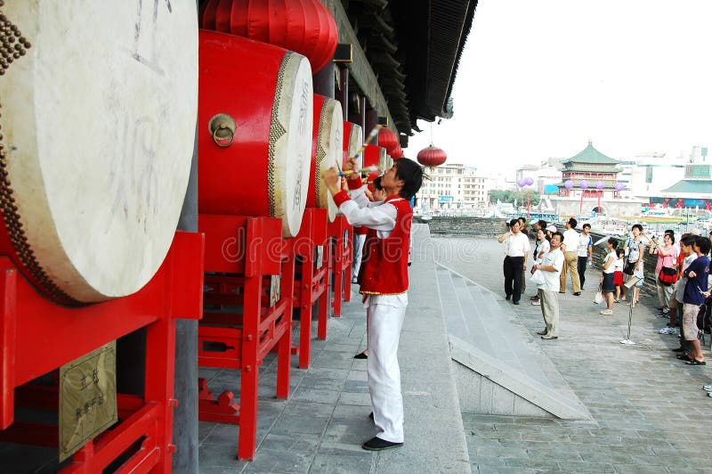 Drum show in Xian,China stock images Drum show in Xian,China stock images