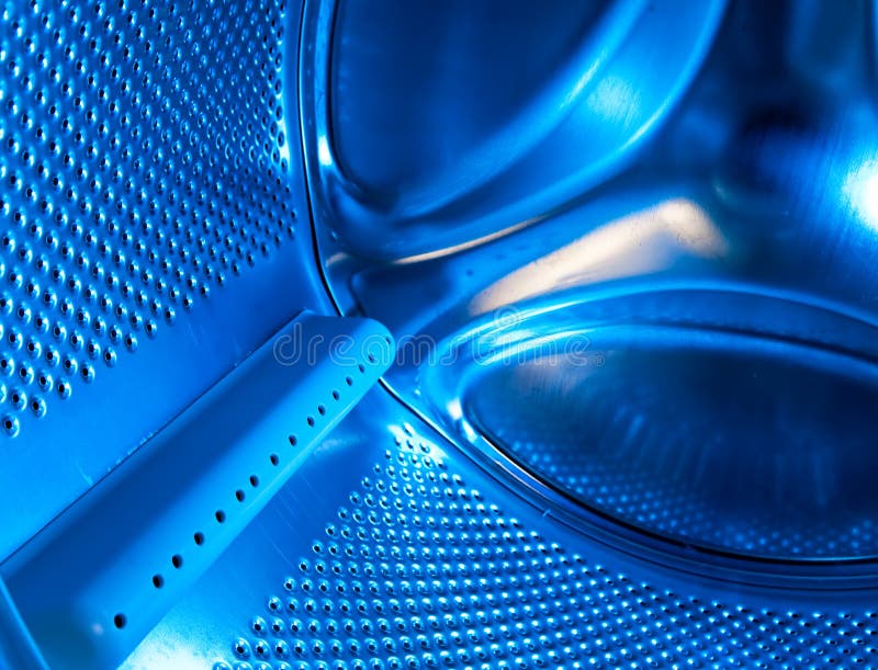 Drum of the washing machine inside. Close up. Metal steel drum stock images, royalty-free photos and pictures