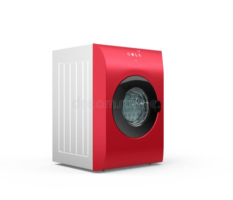 Drum Washing Machine Touch Panel Isolated White Background Stock