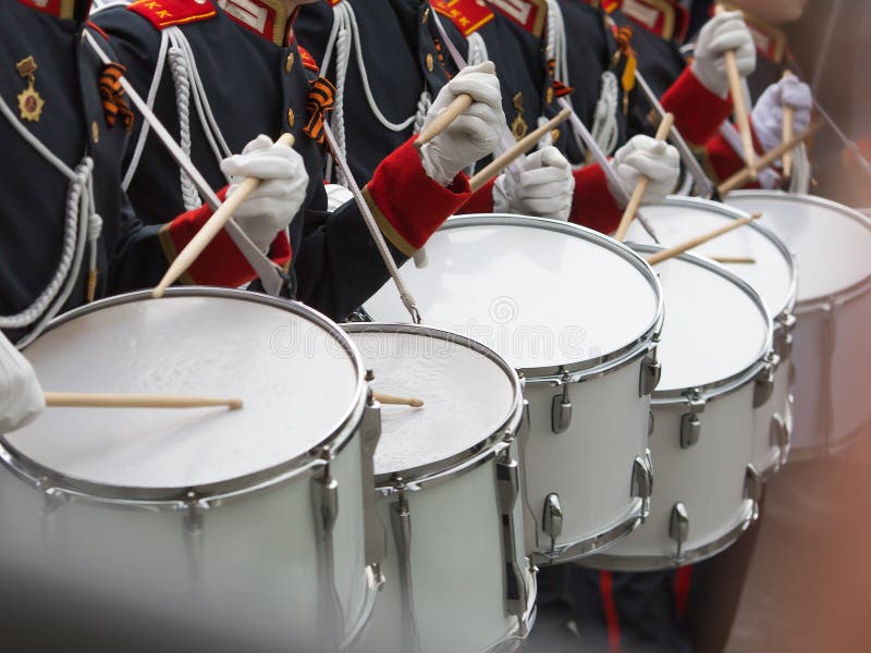 Drummers Participate in Parade Stock Image Image of music, chrome