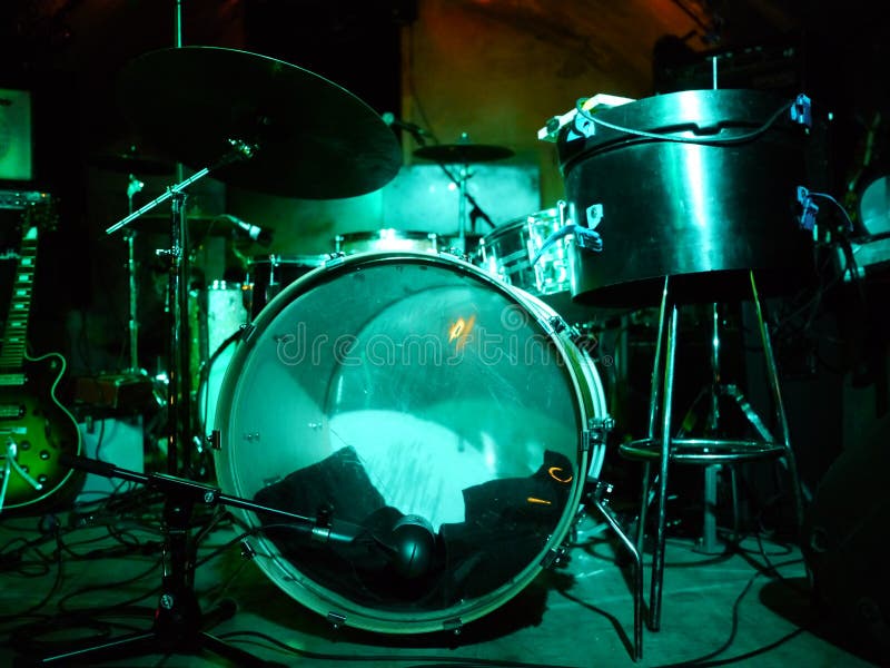 Drums in Lights stock image. Image of amps, hand, musician 60716887