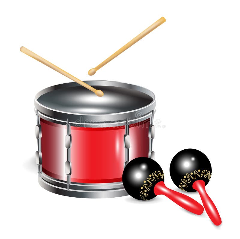 Drums and maracas royalty free illustration