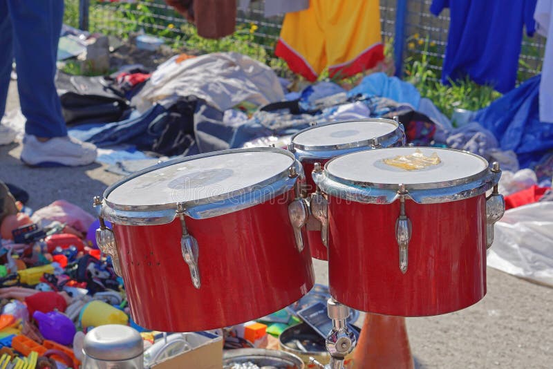 Drums at market stock photo. Image of drums, flea, second 78398142