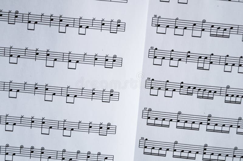 Drums Sheet Music Notes Close Up Stock Photo Image of note, rhythm