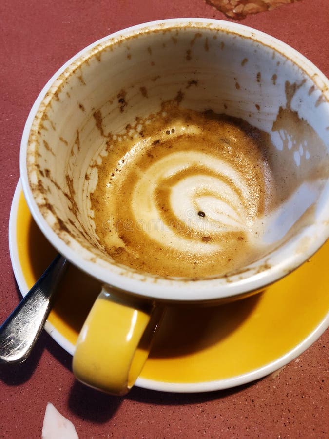 Drunk Coffee Cappuccino at the Bottom of the Mug Stock Photo Image of