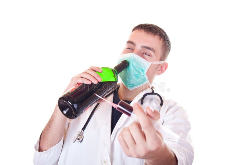 Drunk doctor gives therapy stock photo. Image of health 18508932