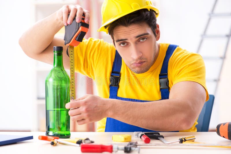 The Drunk Engineer Working in the Stock Image Image of