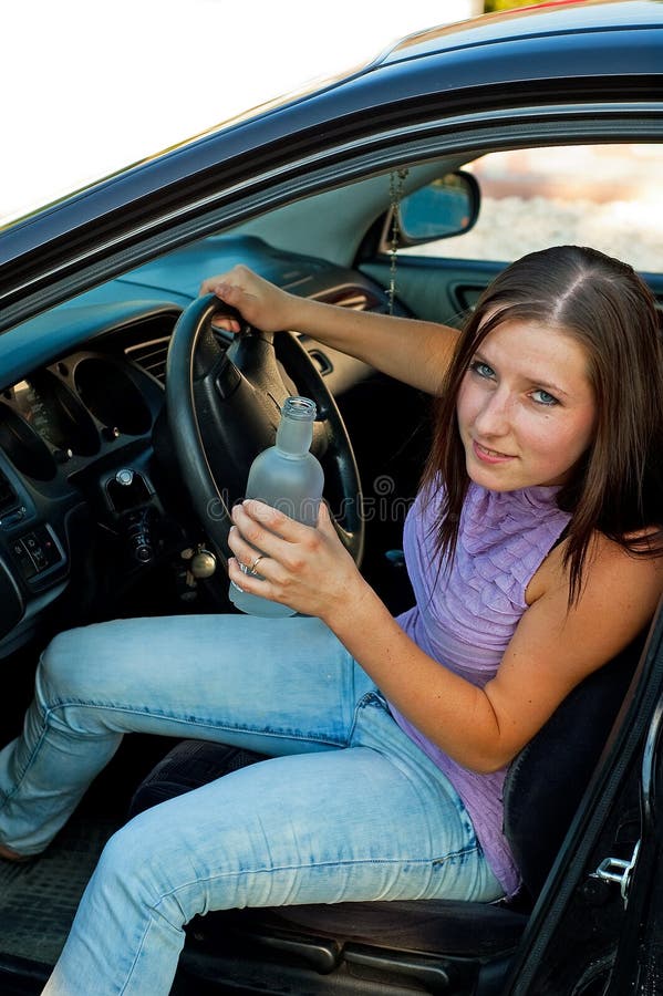 Drunk female driver stock image. Image of woman, drunk 16191837