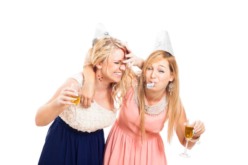 Drunken women celebrating