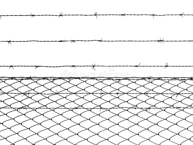 Drutu kolczastego ogrodzenie odizolowywający na białym tle ilustracji Drutu kolczastego ogrodzenie odizolowywający na białym tle ilustracji
