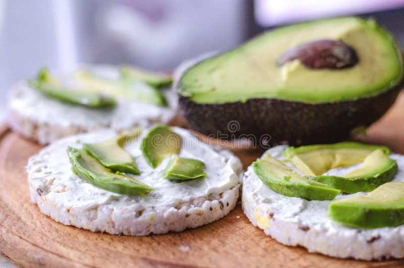 Dry Bread Sandwich with Avocado Stock Photo Image of arugula