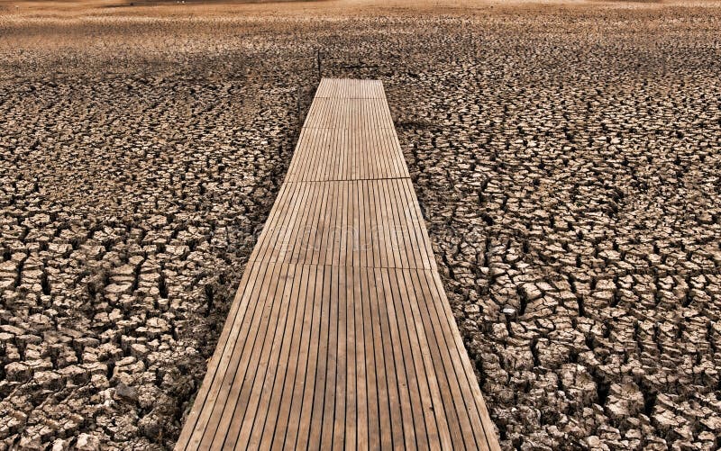 Dry cracked lake bed stock photography