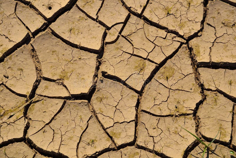 Dry cracked soil texture, drought - global warming and climate change concept
