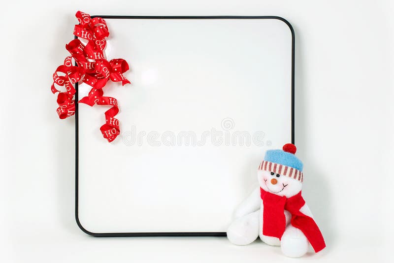 Dry erase board with holiday ribbon