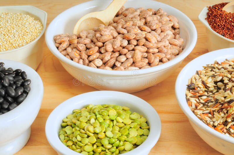 Dry food staples stock image. Image of beige, bowl, bowls - 18927667