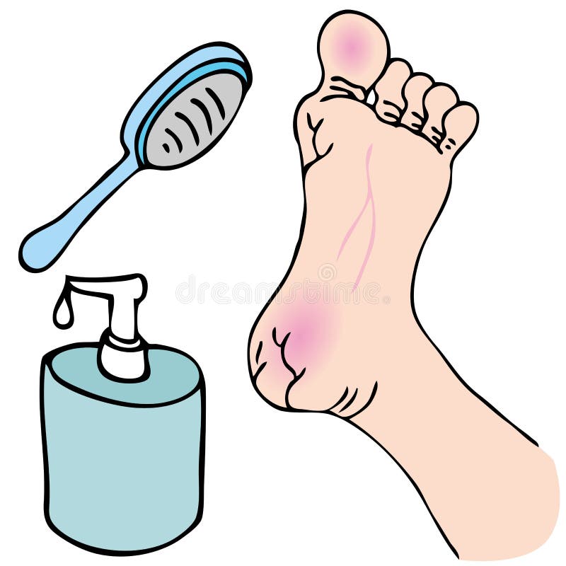 Dry Foot Treatment vector illustration