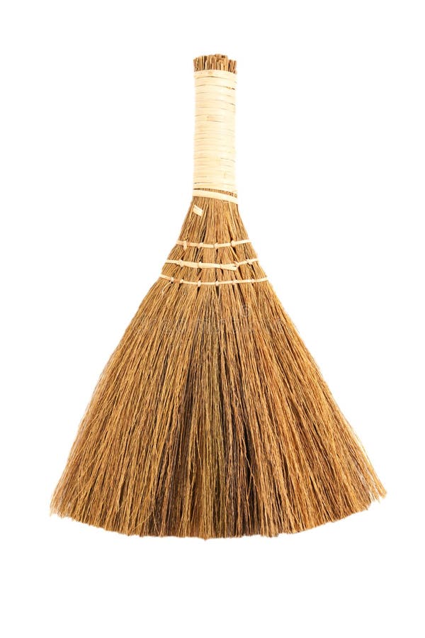 Dry Grass Broom Isolated on a White Stock Image Image of background