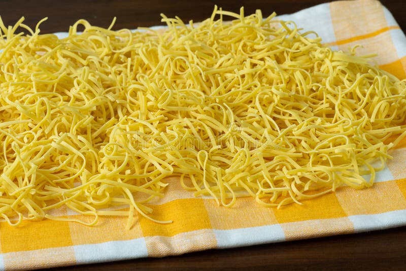Dry Homemade Soup Noodles. Raw Small Noodles Stock Photo Image of