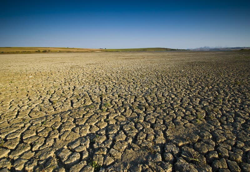 A completely dry lake. Suitable for global warming themes.