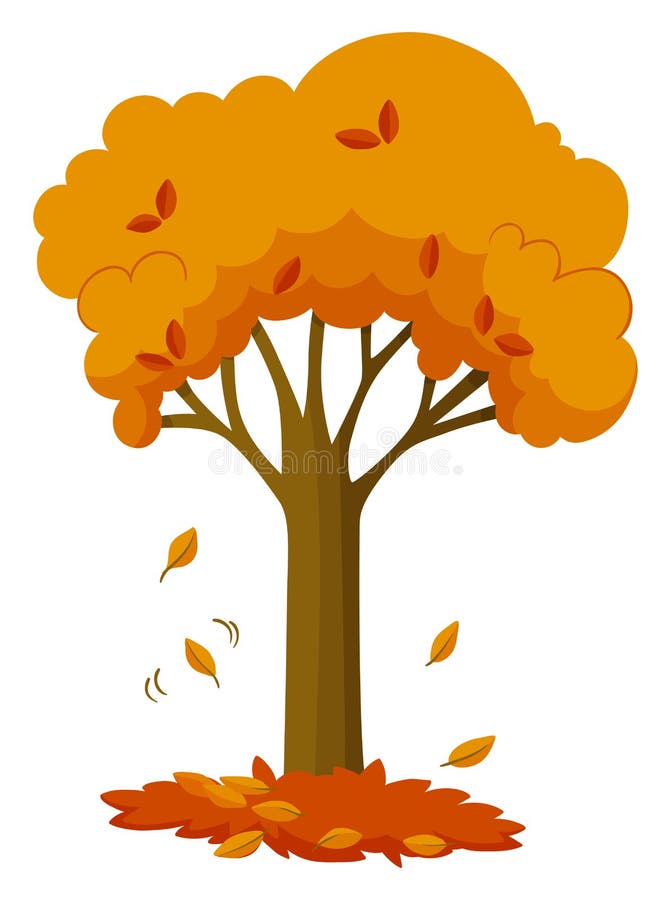 Dry Leaves Falling Off the Tree Stock Vector Illustration of orange