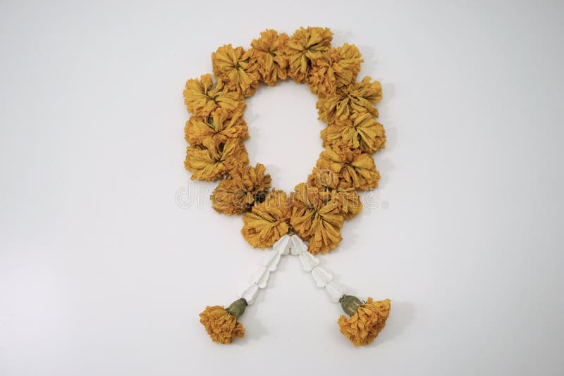 Dry Marigold Flower Garland Stock Image Image of style, closeup 97067949
