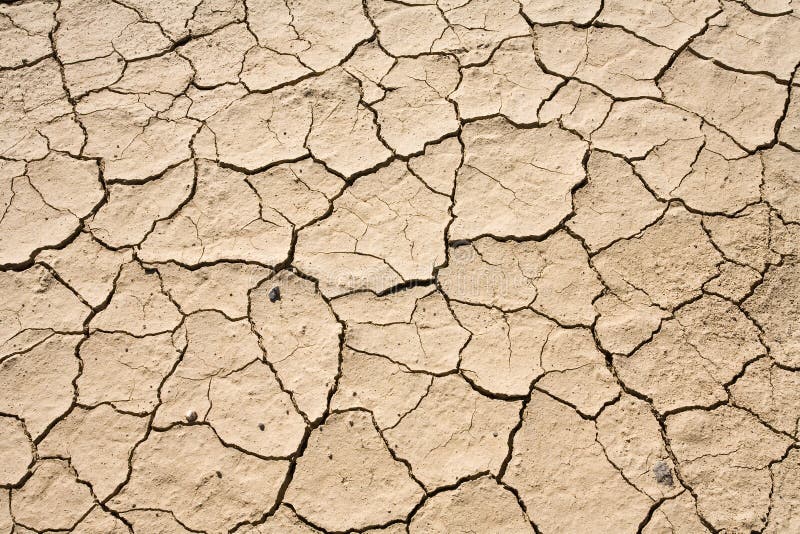 Dry Mud Cracked Desert Ground Background Pattern