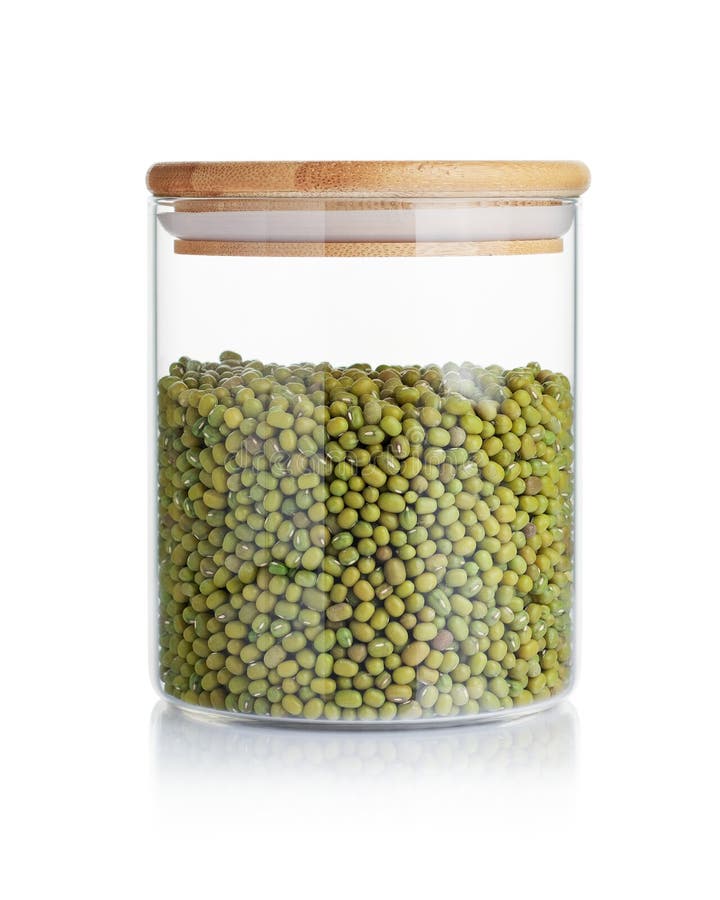 Dry Beans in a Glass Jar Isolated on a White Stock Photo Image of