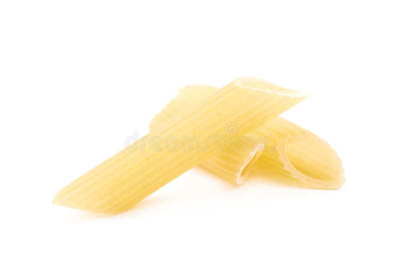 Dry penne pasta isolated stock photo. Image of calories 120949064