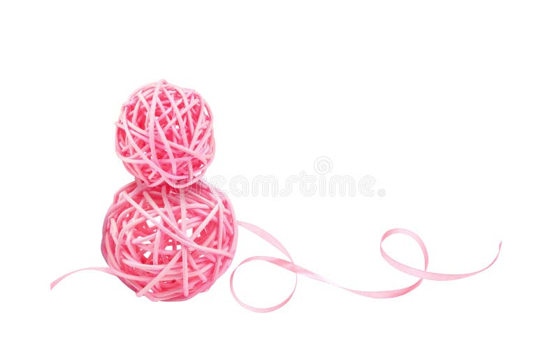 Twisted Pink Velvet Ribbon Isolated On White Stock Photo