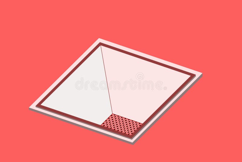 Minimal Empty Swimming Pool with Black Pink Color Background stock illustration