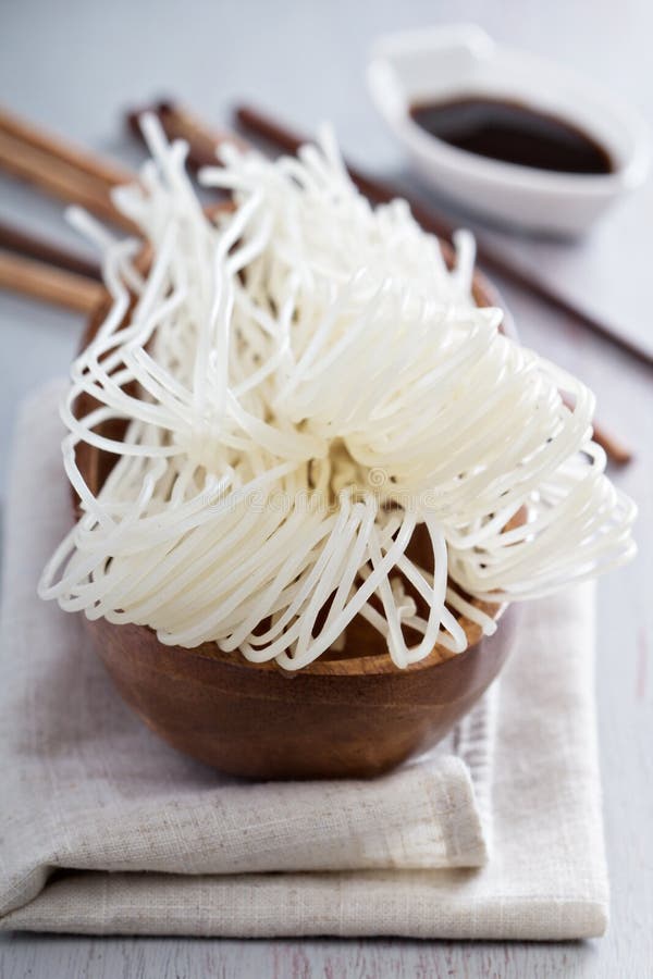 Dry Raw Rice Noodle in a Bowl Stock Photo Image of asia, asian 52773260