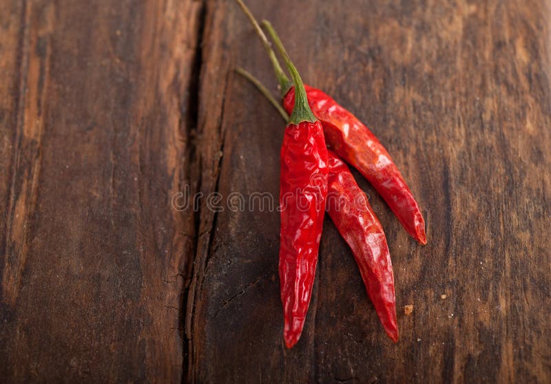 Dry red chili peppers