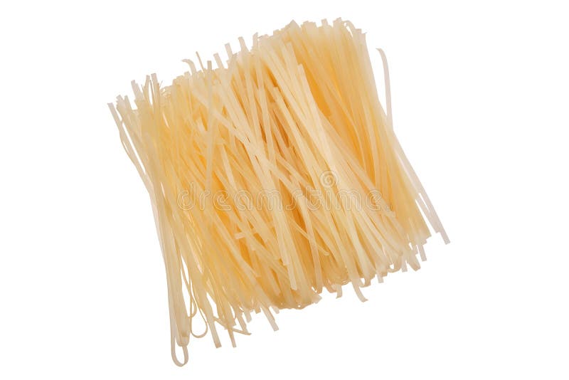 Dry Rice Stick Noodles Isolated on White Stock Image Image of asia
