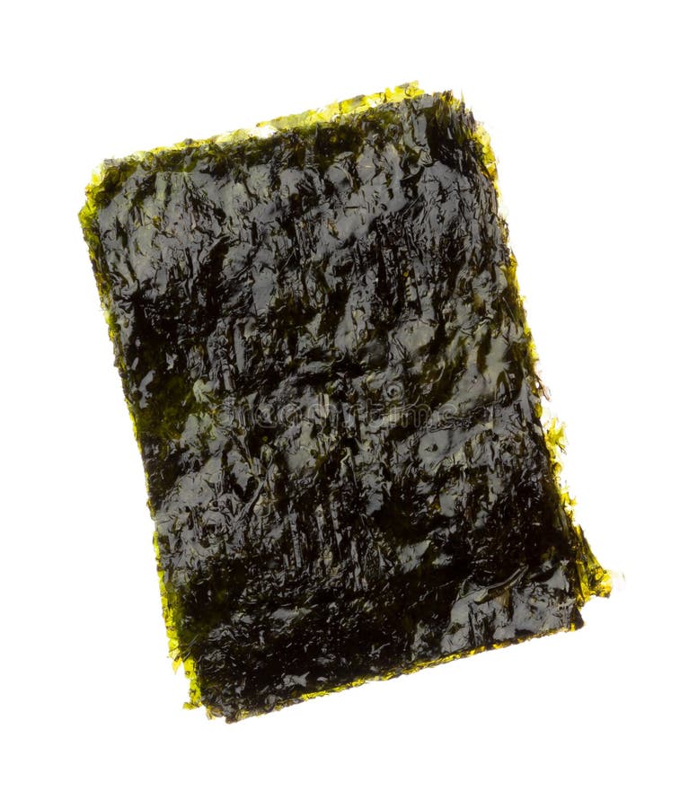Dry Roasted Seaweed Isolated On White Stock Image Image of snack