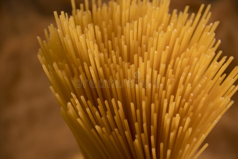 Dry Spaghetti on Wooden Background Noodle Food Delicious Stock Image
