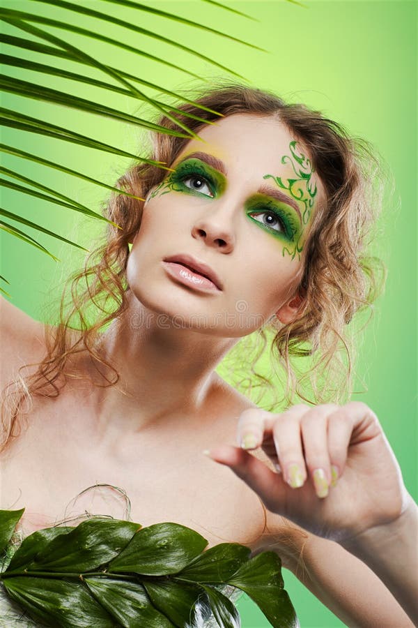 Dryad girl with fern stock image. Image of european, lifestyle - 15410291
