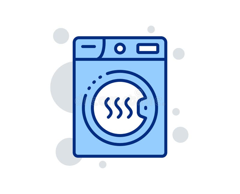 Dryer Machine Line Icon. Laundry Service Sign. Dry Clothing. Vector